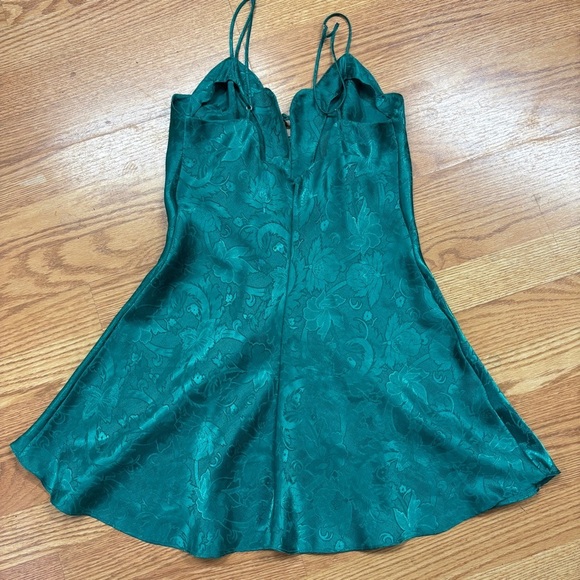 Victoria's Secret Gold Label Vintage 1990s Green Babydoll Chemise Sleeveless - Picture 3 of 5